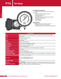 Thumbnail of document Data Sheet - PTG Test Gauge